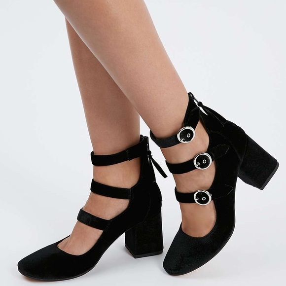 multi buckle heels
